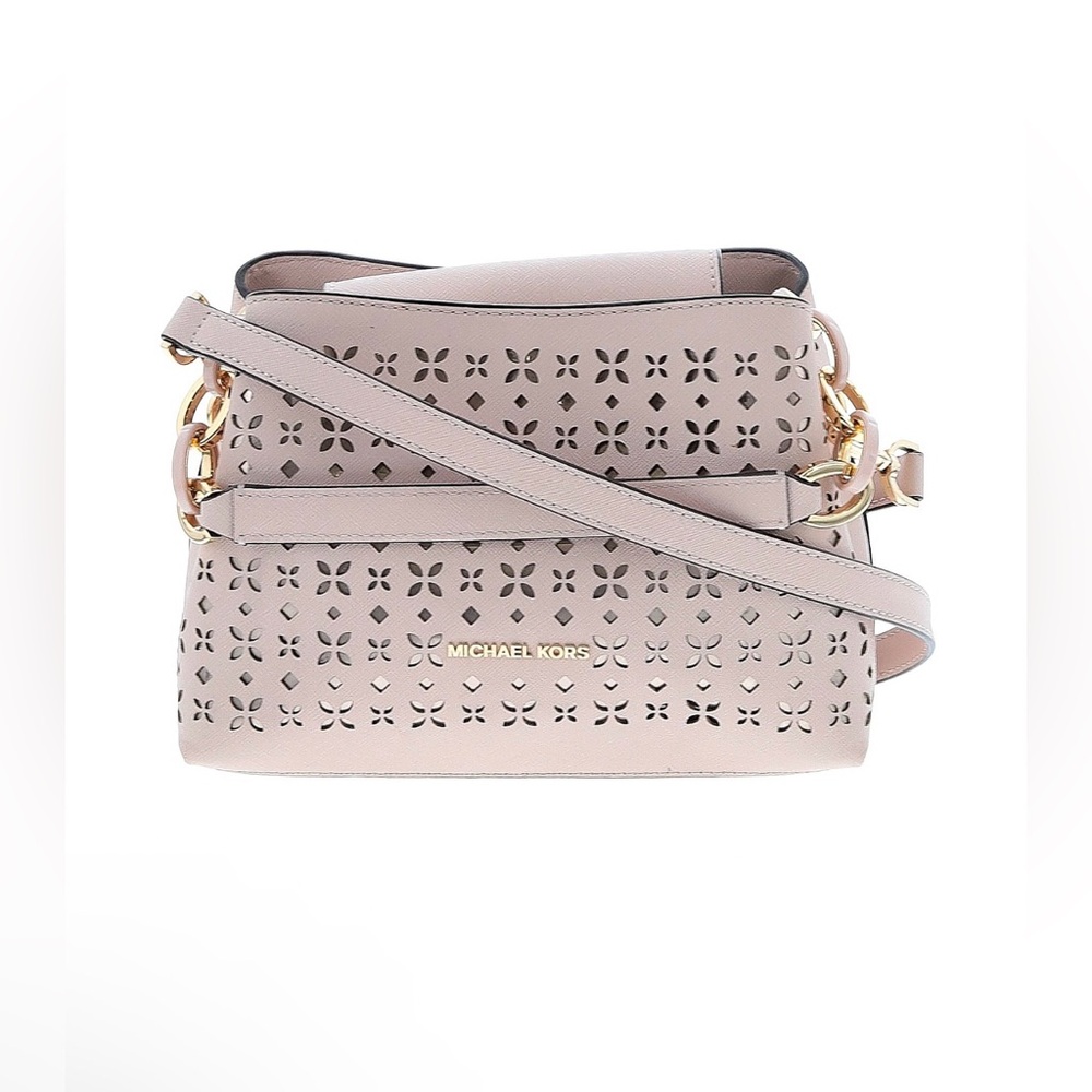 NWOT Michael Kors Portia Laser Cut Small Satchel soft pink crossbody w/dustbag